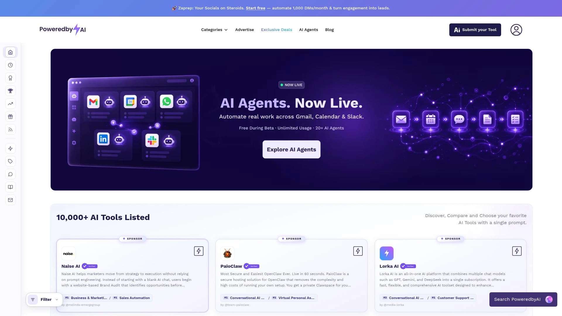 PoweredByAI.app AI tool directory submission pricing and submission interface screenshot 2026