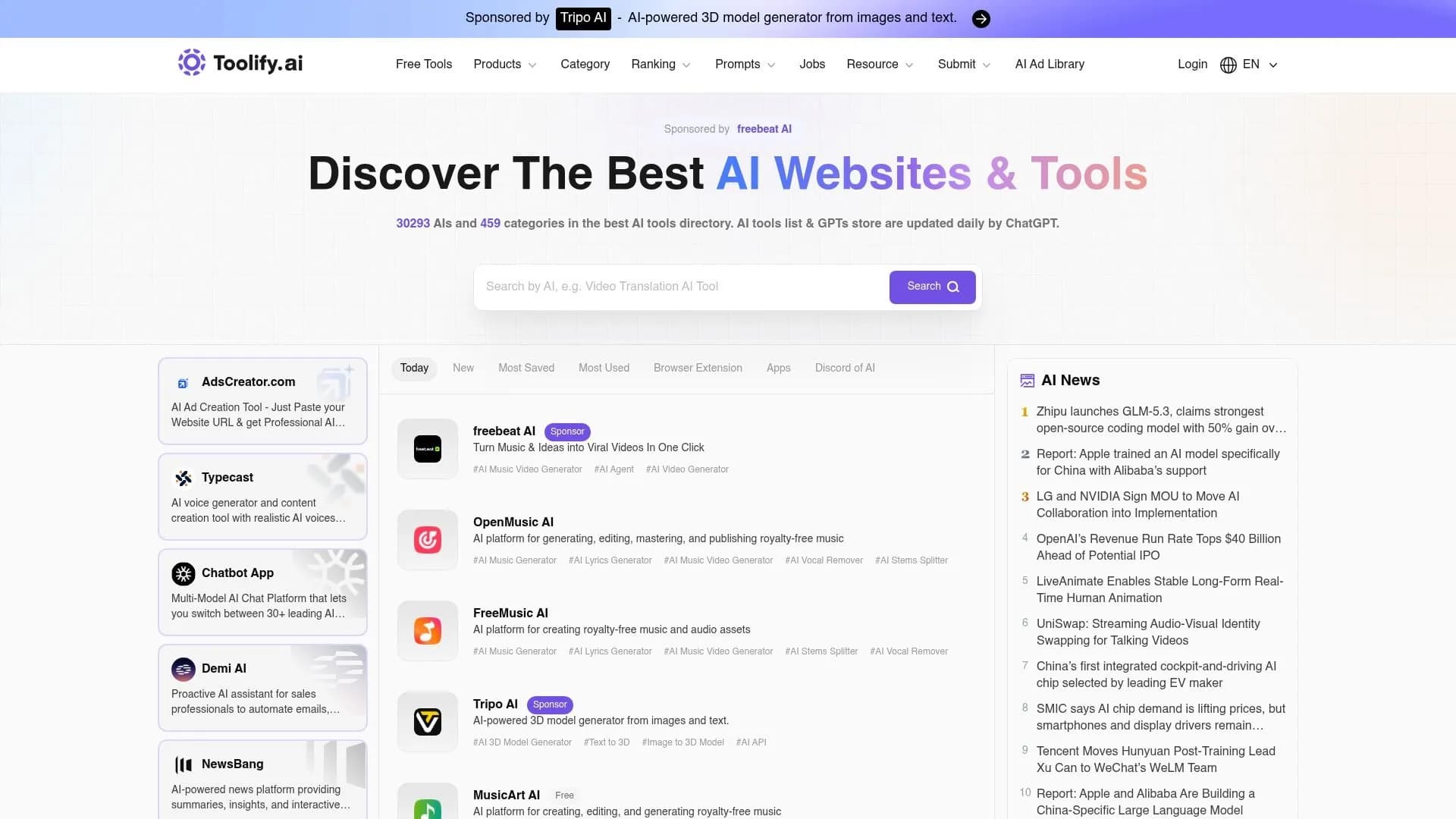 Toolify.ai AI tool directory submission pricing and submission interface screenshot 2026
