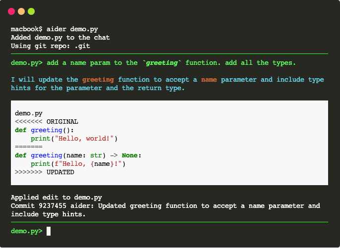 Aider screenshot 6