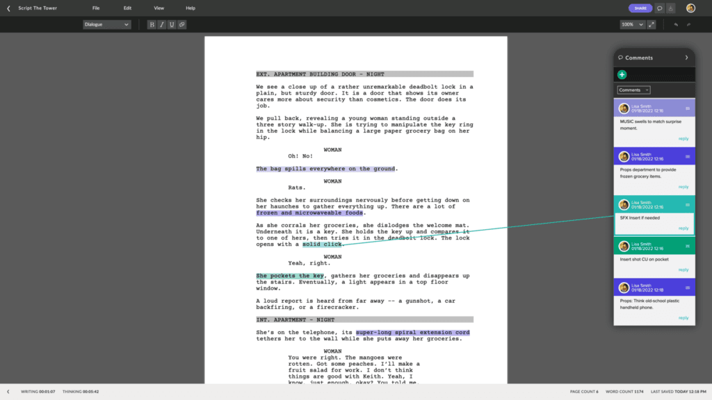 Celtx screenshot 7