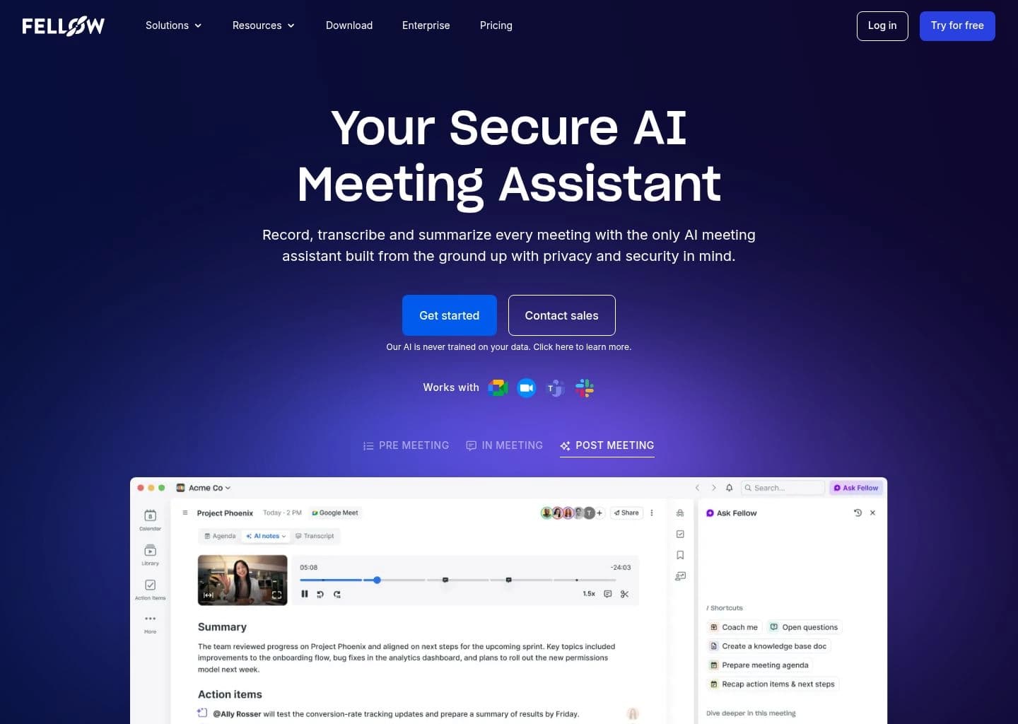 Fellow.ai screenshot 2