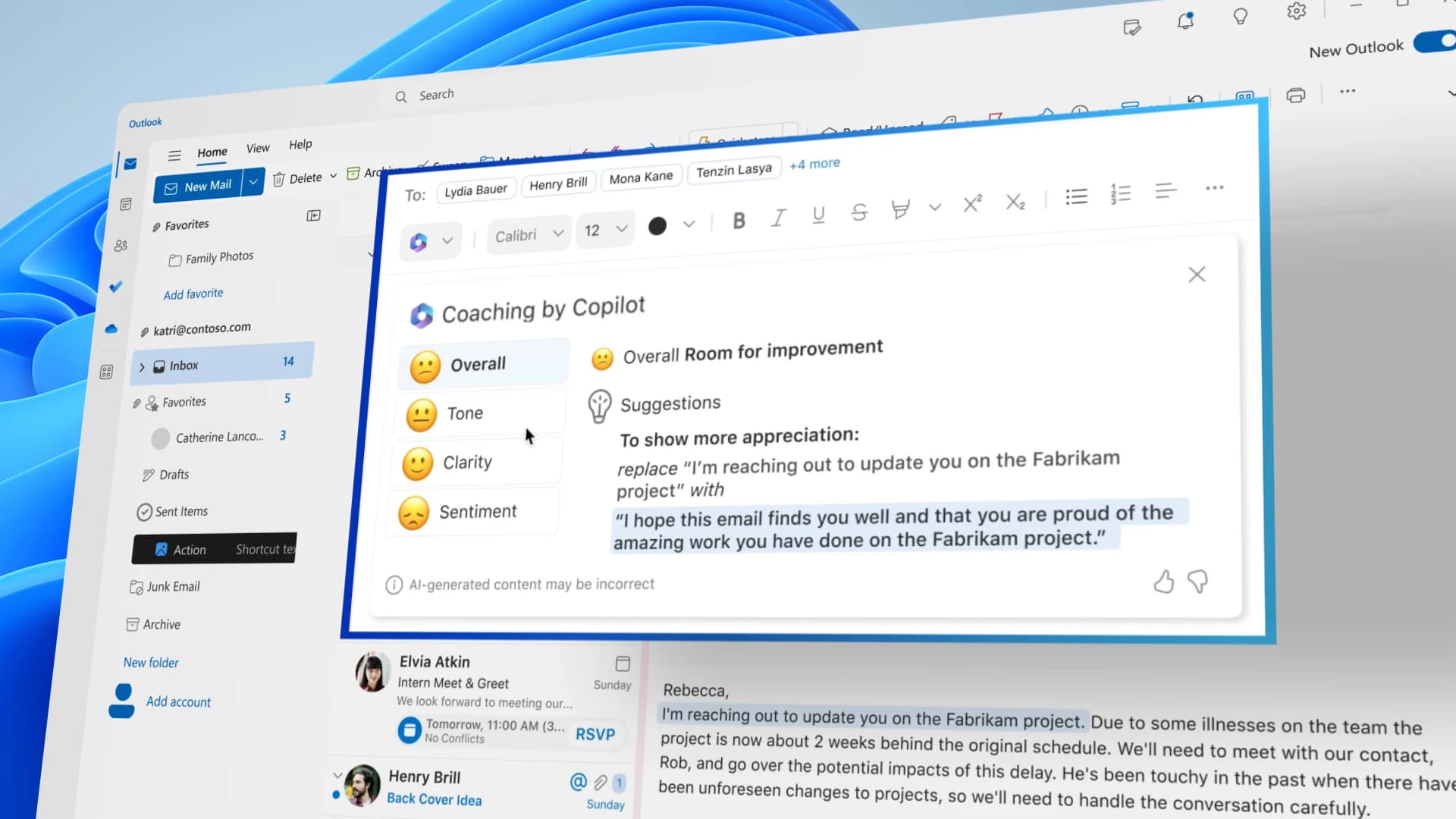 Copilot in Outlook screenshot 3