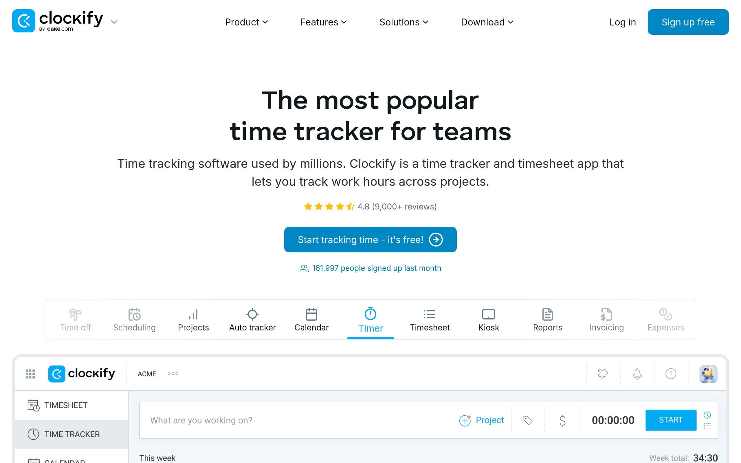 Clockify screenshot 2