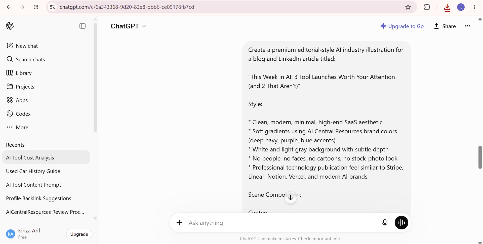 ChatGPT screenshot 1