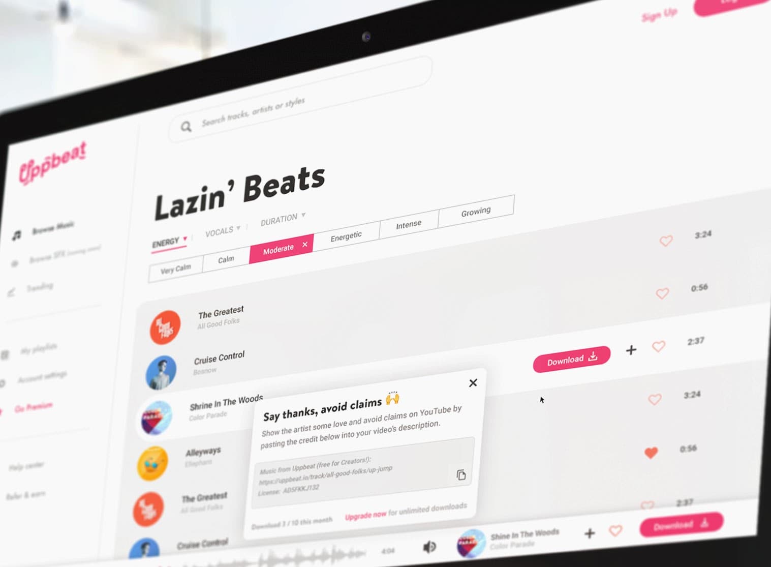 Uppbeat screenshot 6
