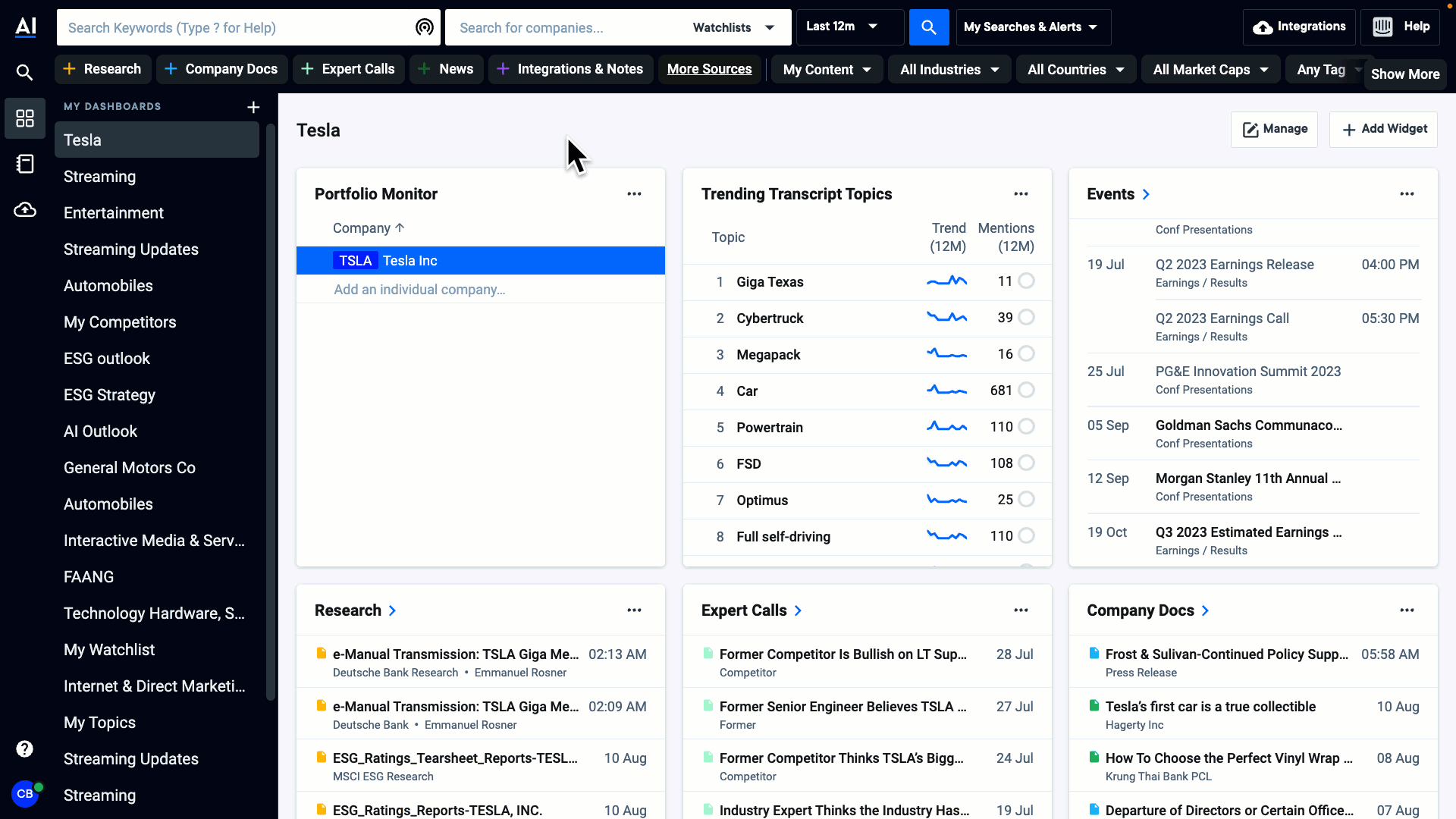 AlphaSense screenshot 4