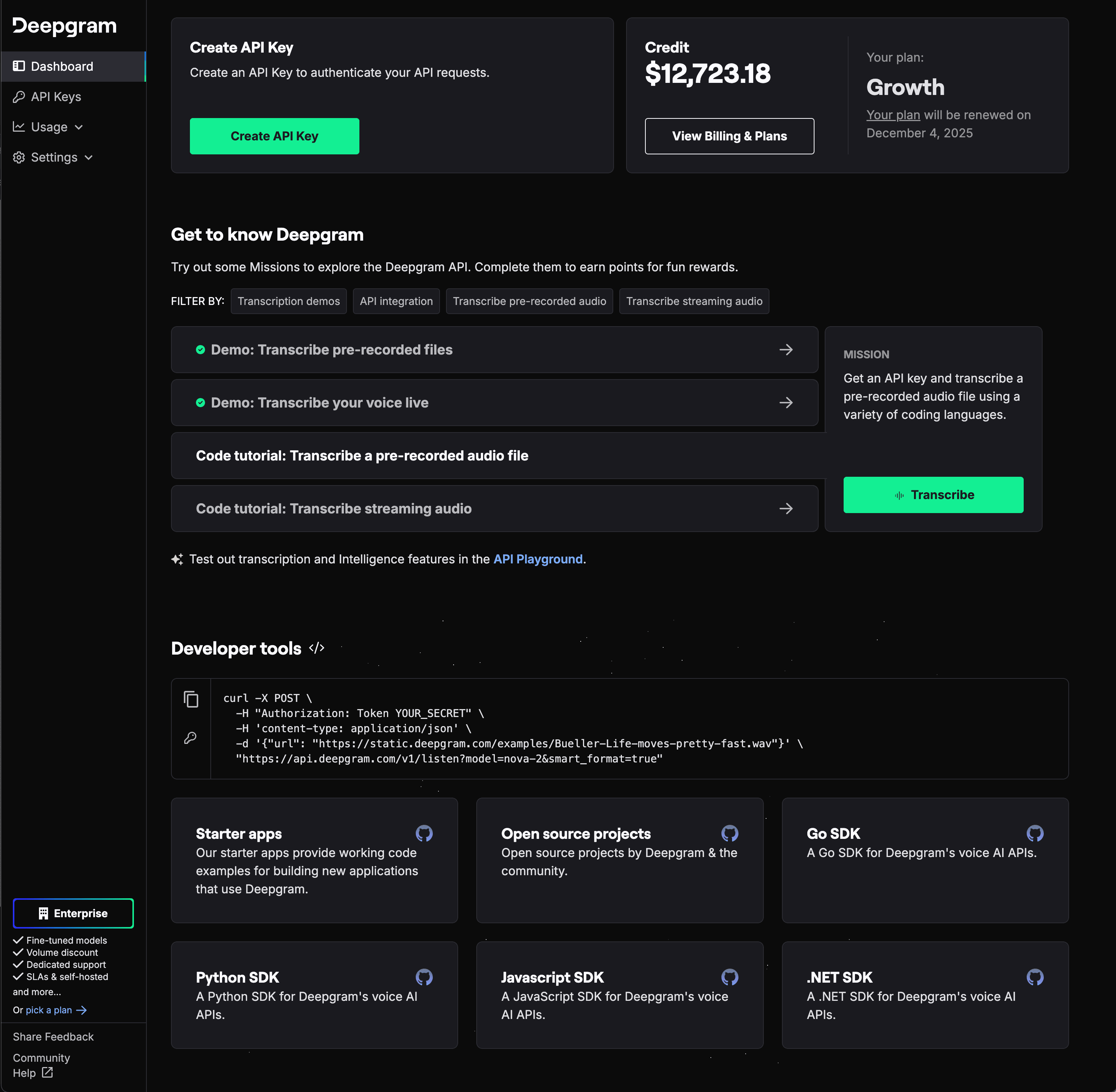 Deepgram screenshot 3