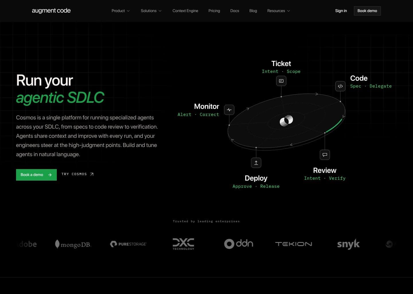 Augment Code Workspace Preview Augment Code user interface dashboard preview - Top OpenHands alternative