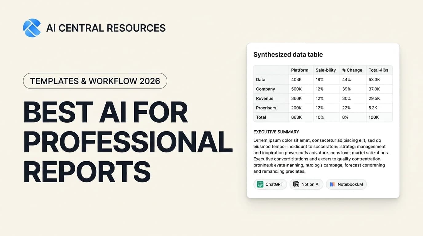Best AI for Writing Professional Reports in 2026 — Tools, Templates & Workflow