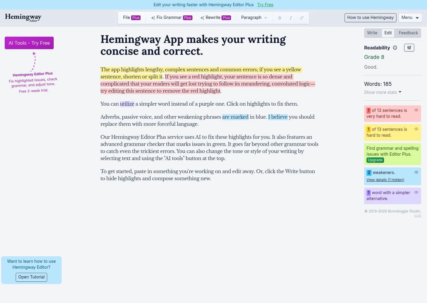 Hemingway Editor screenshot 4