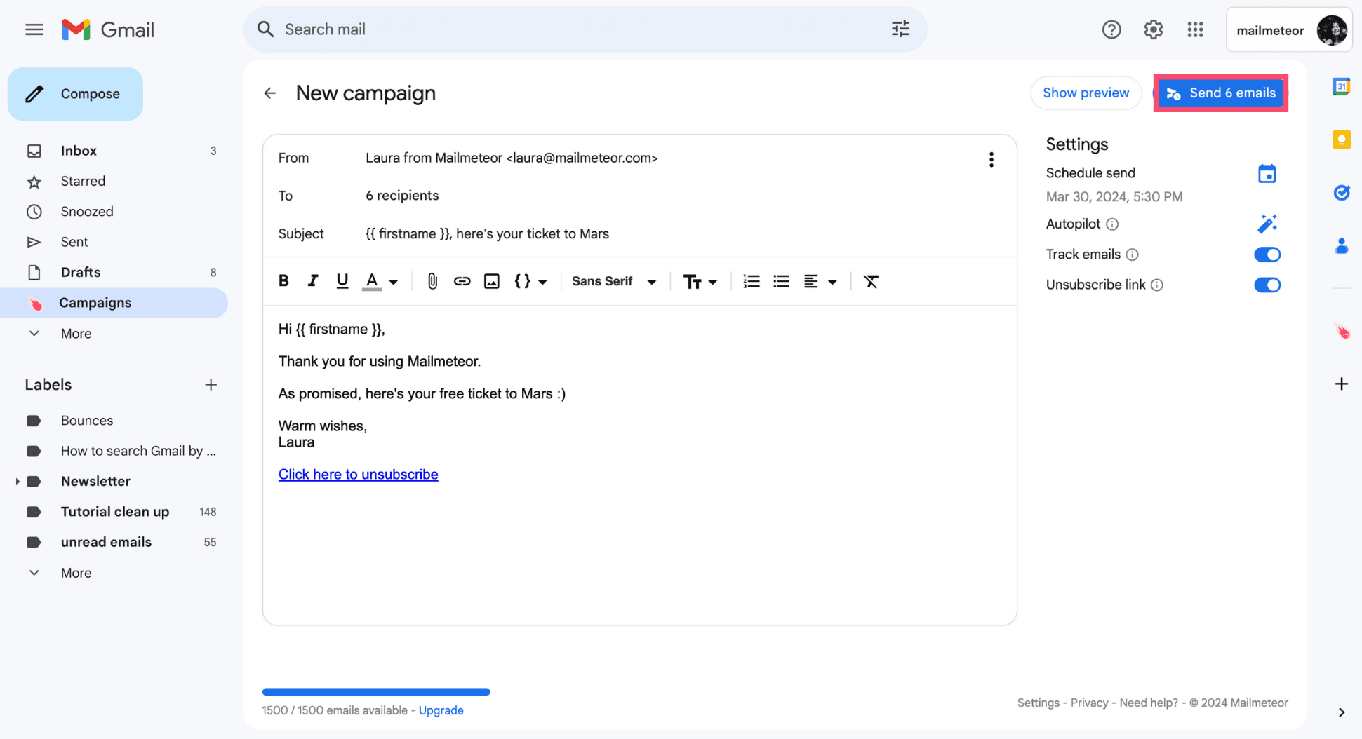 Mailmeteor screenshot 6