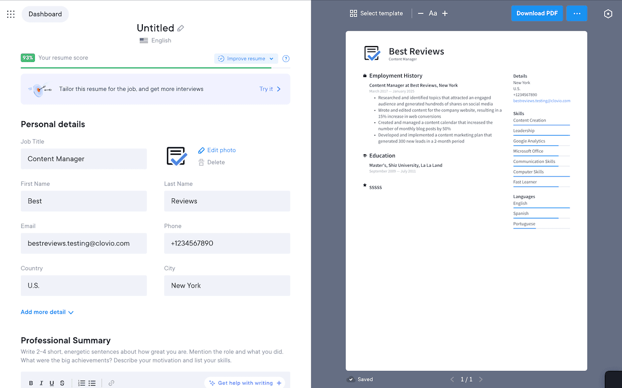 Resume.io screenshot 5