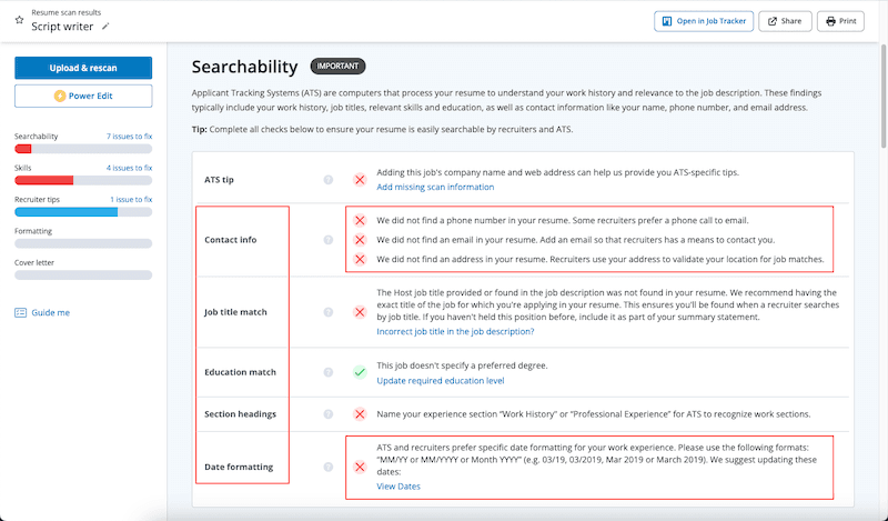 Jobscan screenshot 7