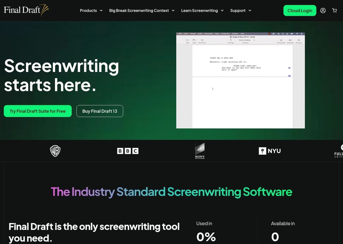 Final Draft screenshot 2