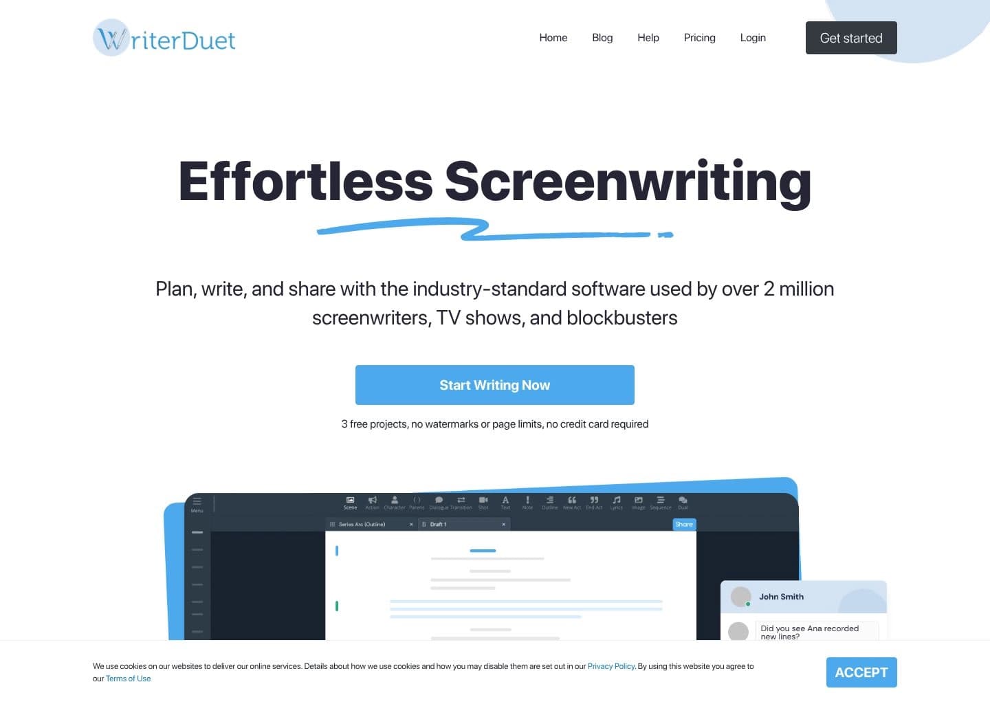 WriterDuet screenshot 2