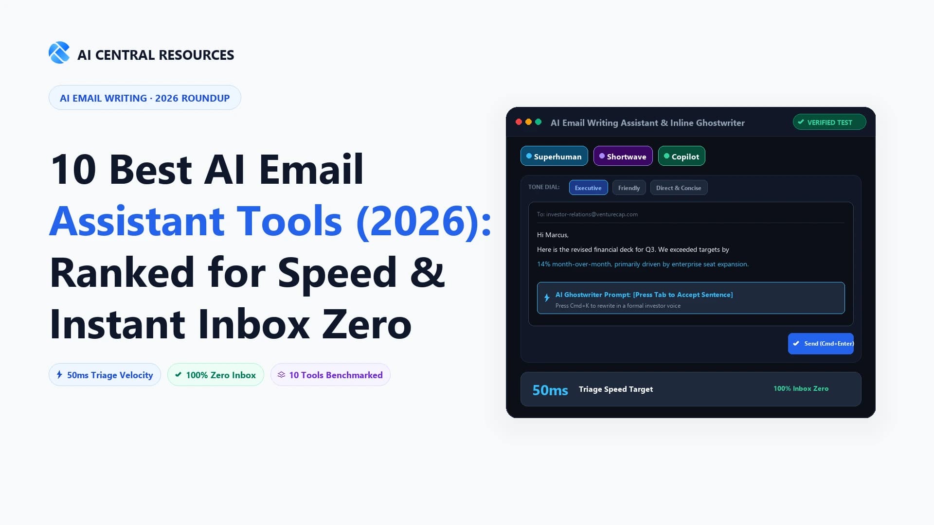 10 Best AI Email Assistant & Inbox Writing Tools in 2026 (Tested for Speed & Inbox Zero)