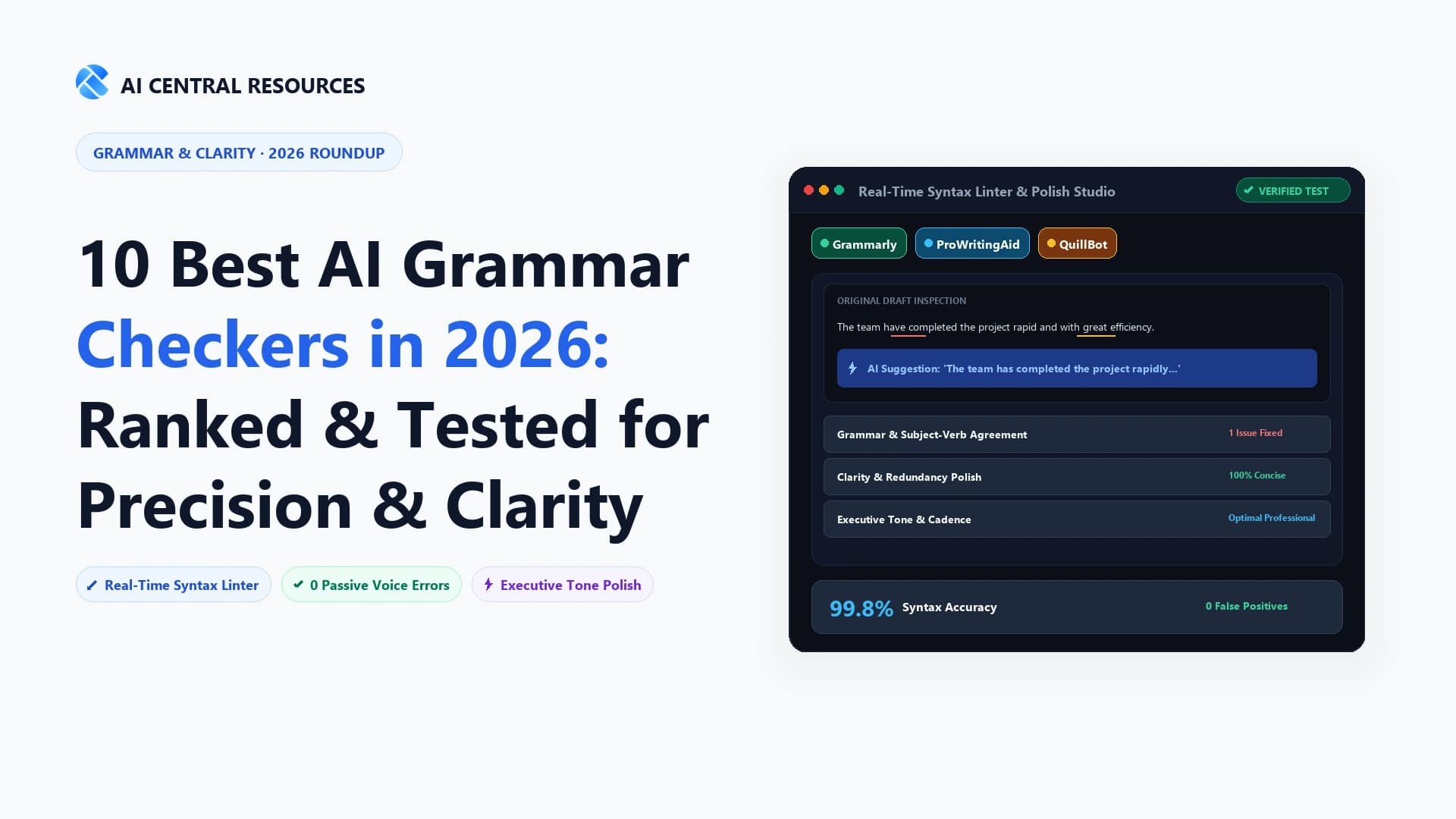 10 Best AI Grammar Checkers in 2026 (Ranked & Tested)