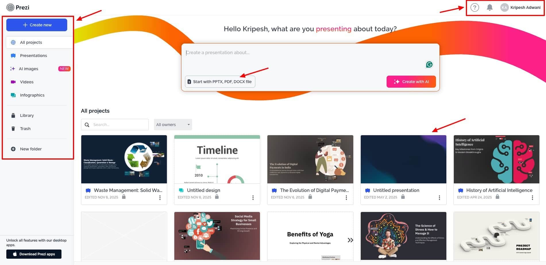 Prezi screenshot 5