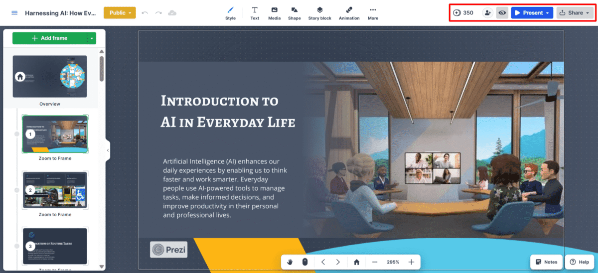 Prezi screenshot 6