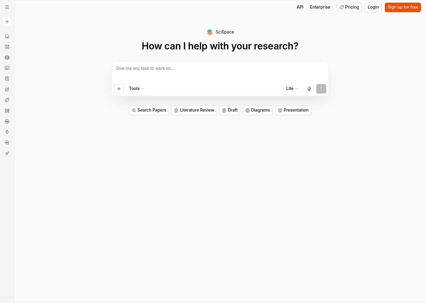 SciSpace Workspace Preview SciSpace user interface dashboard preview - Top ChatPDF alternative