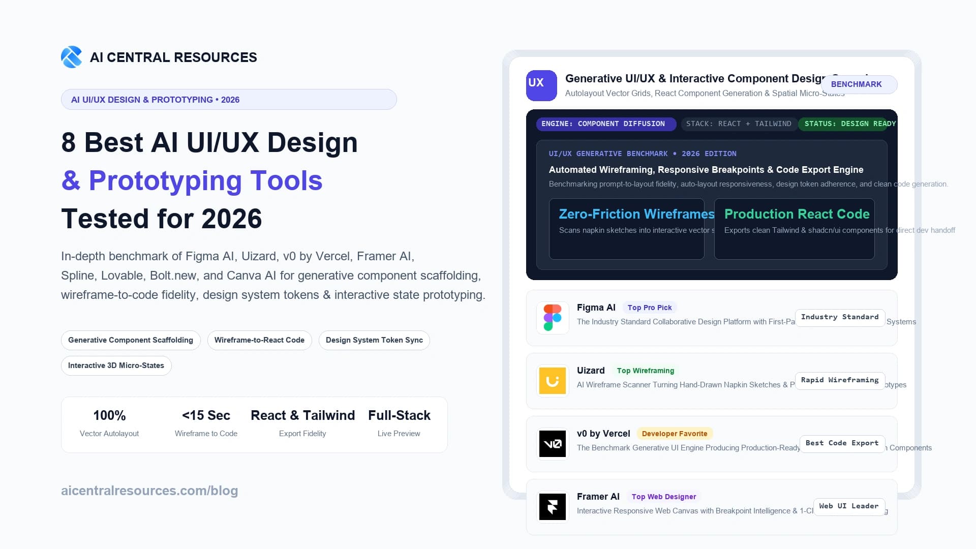 8 Best AI UI/UX Design & Prototyping Tools in 2026 (Figma AI vs Uizard vs v0 vs Framer)